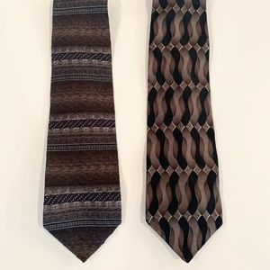 JF J. Ferrar | Two Vintage Ties | 100% Silk |